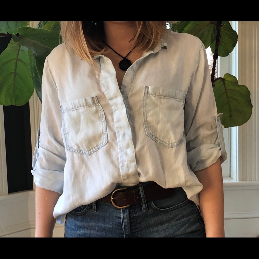 Anthropologie Cloth & Stone Chambray Blouse
